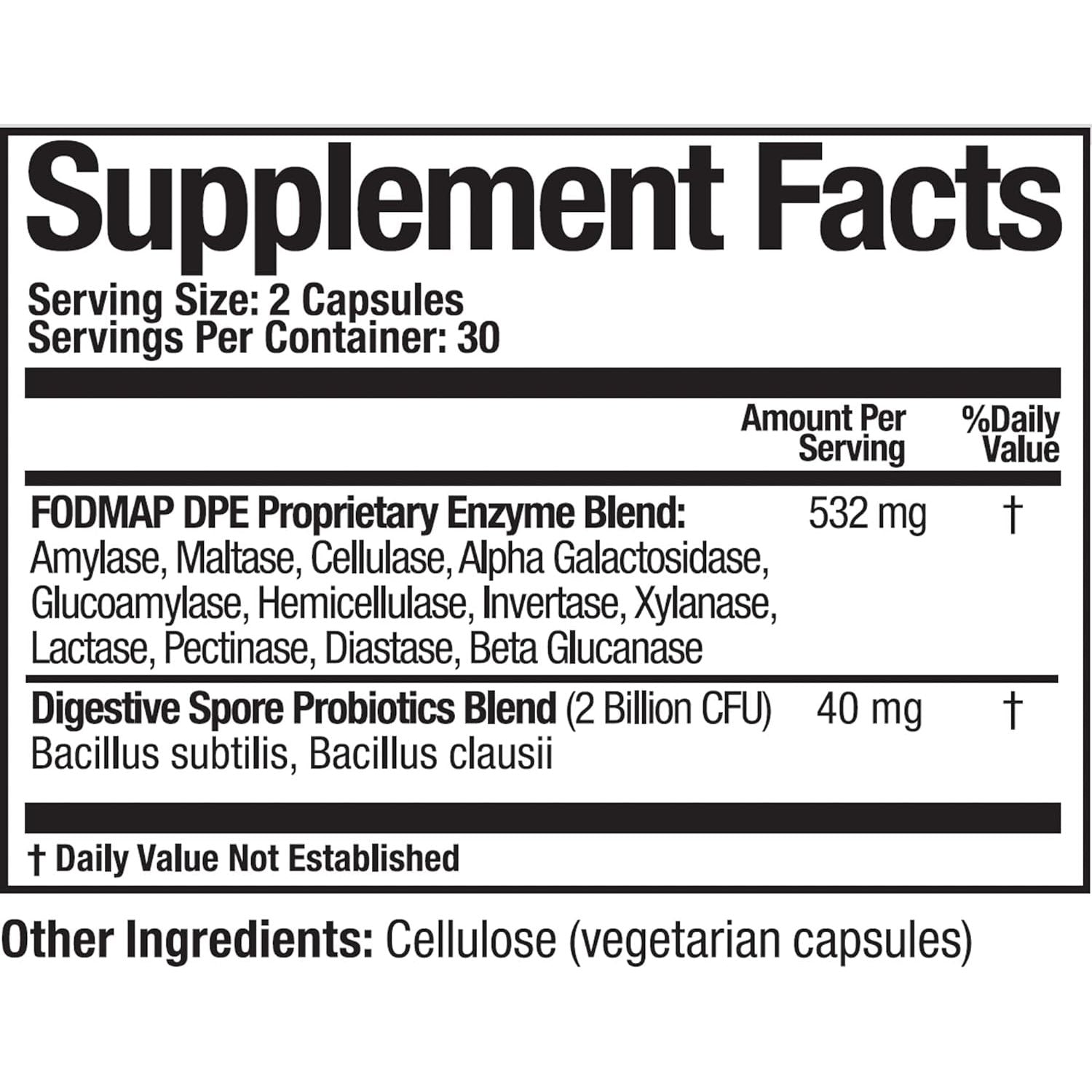 Arthur Andrew Medical - Digestive Probiotics and Enzymes, Relief for FODMAP Intolerance and Highly Fermentable Foods,60 Capsules