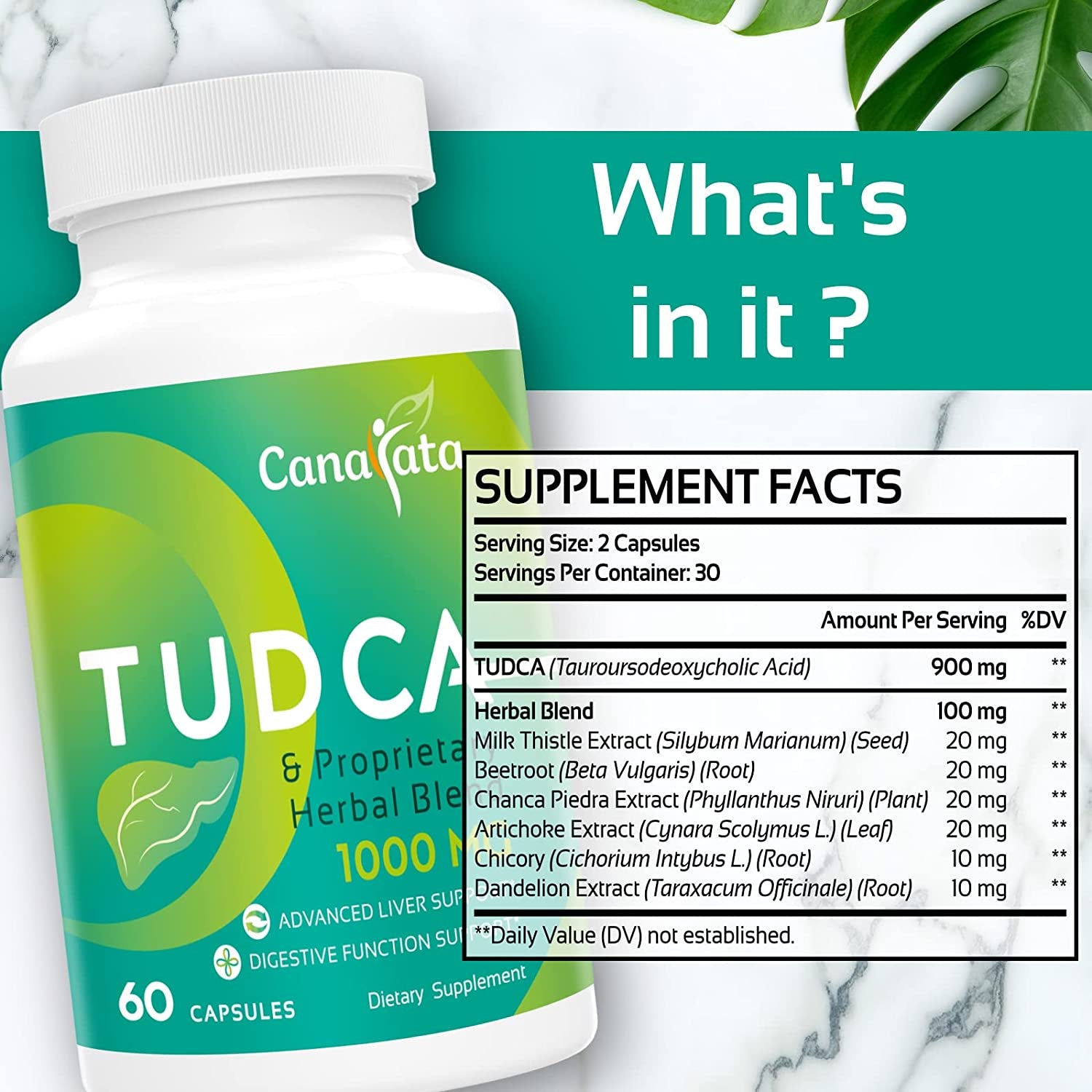 TUDCA Liver Support Supplements 1000Mg - 60 Vegan Capsules