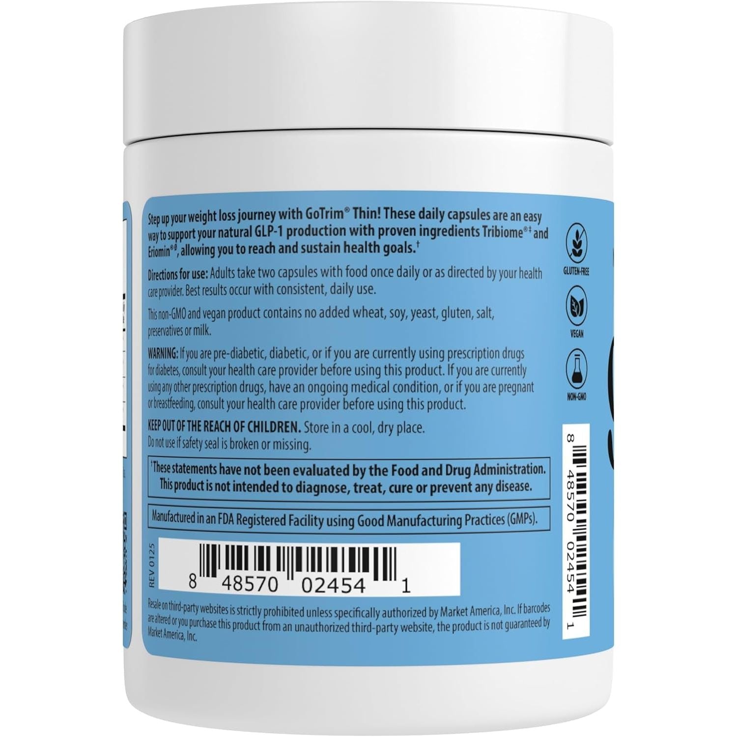 Gotrim® Thin – GLP-1 Support Supplement with Eriomin® Lemon Extract, Tribiome™ & Saffron 30 Capsules