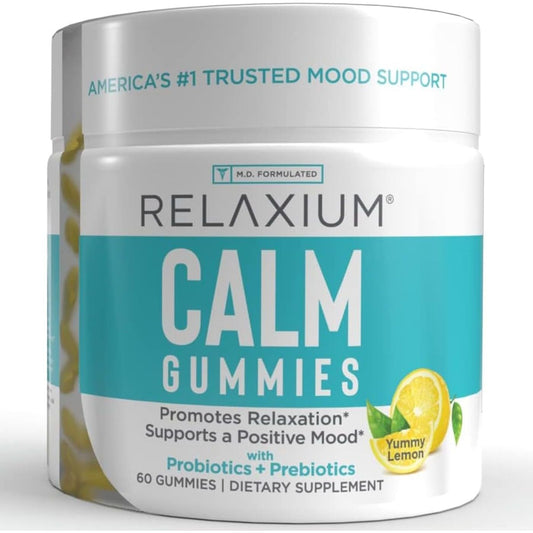Relaxium Calm Gummy, Developed in the U.S.A., with Vitamin B6, Magnesium, and L-Theanine, 60 Gummies