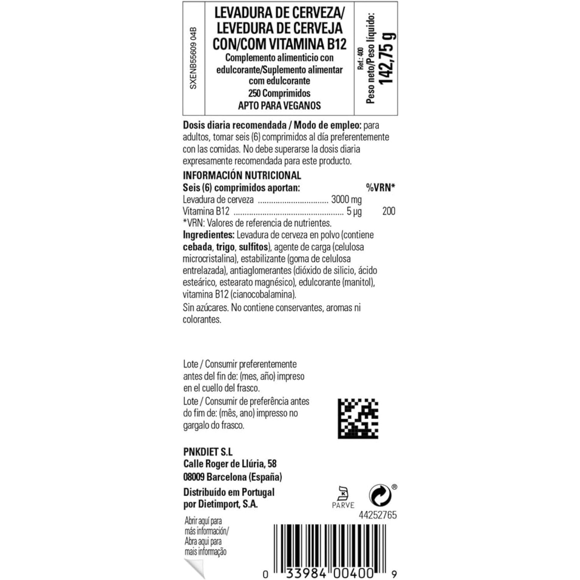 Solgar Brewer'S Yeast 7 ½ Grains with Vitamin B12 - 250 Tablets - 41 Servings