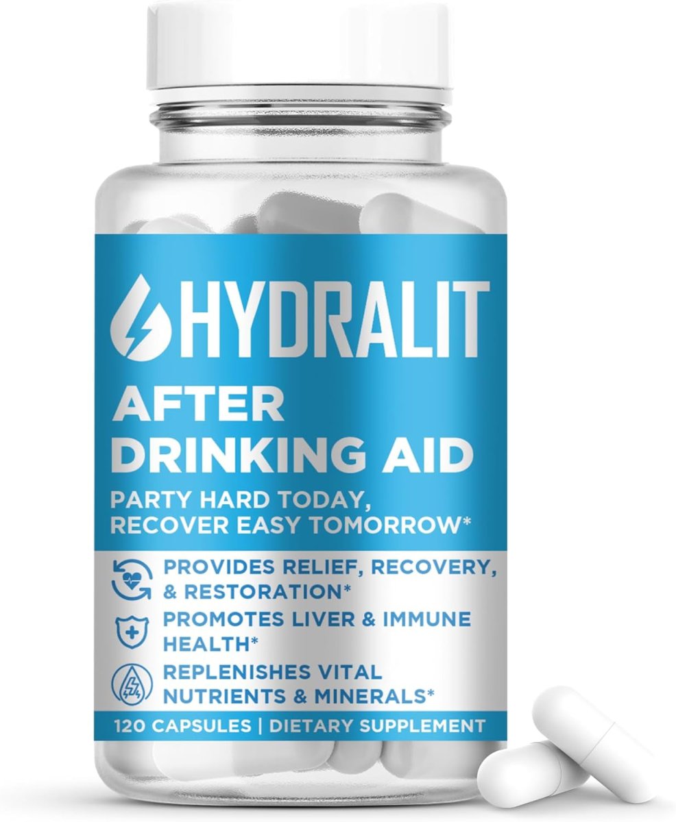 After Drinking Aid Supplement Pre Game Party Pills Electrolytes Hydration 120 Capsules - Suppviv