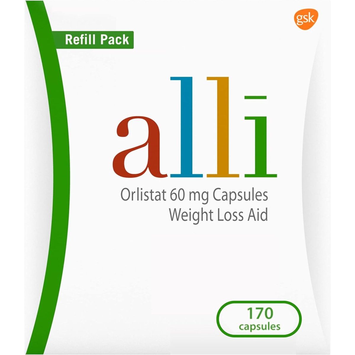 Alli Diet Weight Loss Supplement Pills, Orlistat 60Mg Capsules, 170 Count - Suppviv