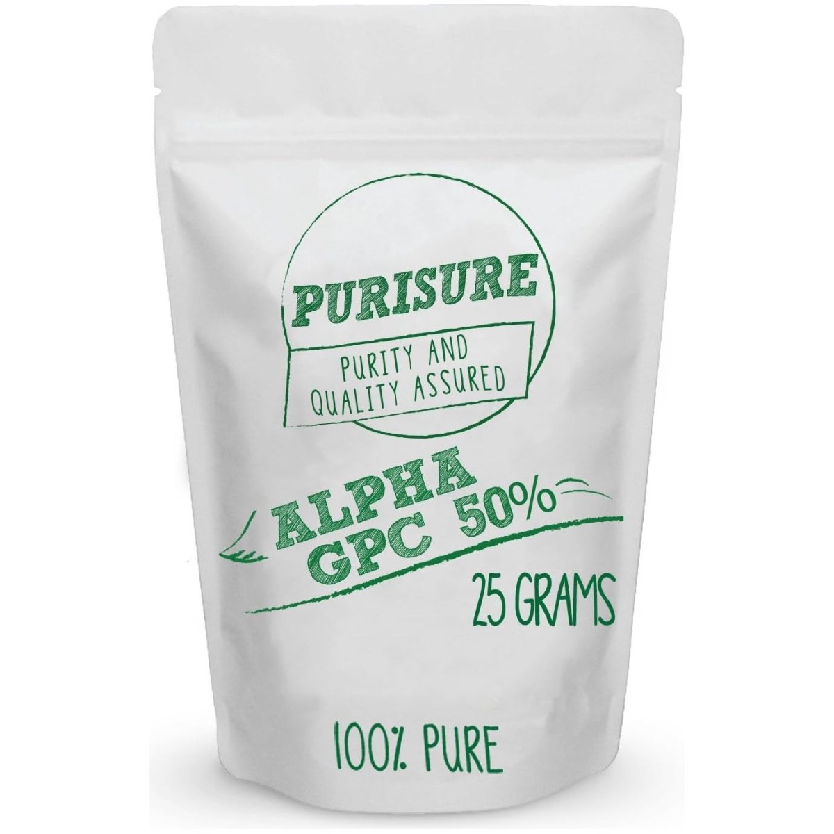 Alpha GPC 50% Powder, 25 G, Pure Alpha GPC Choline Supplement for Brain and Focus, 42 Servings - Suppviv