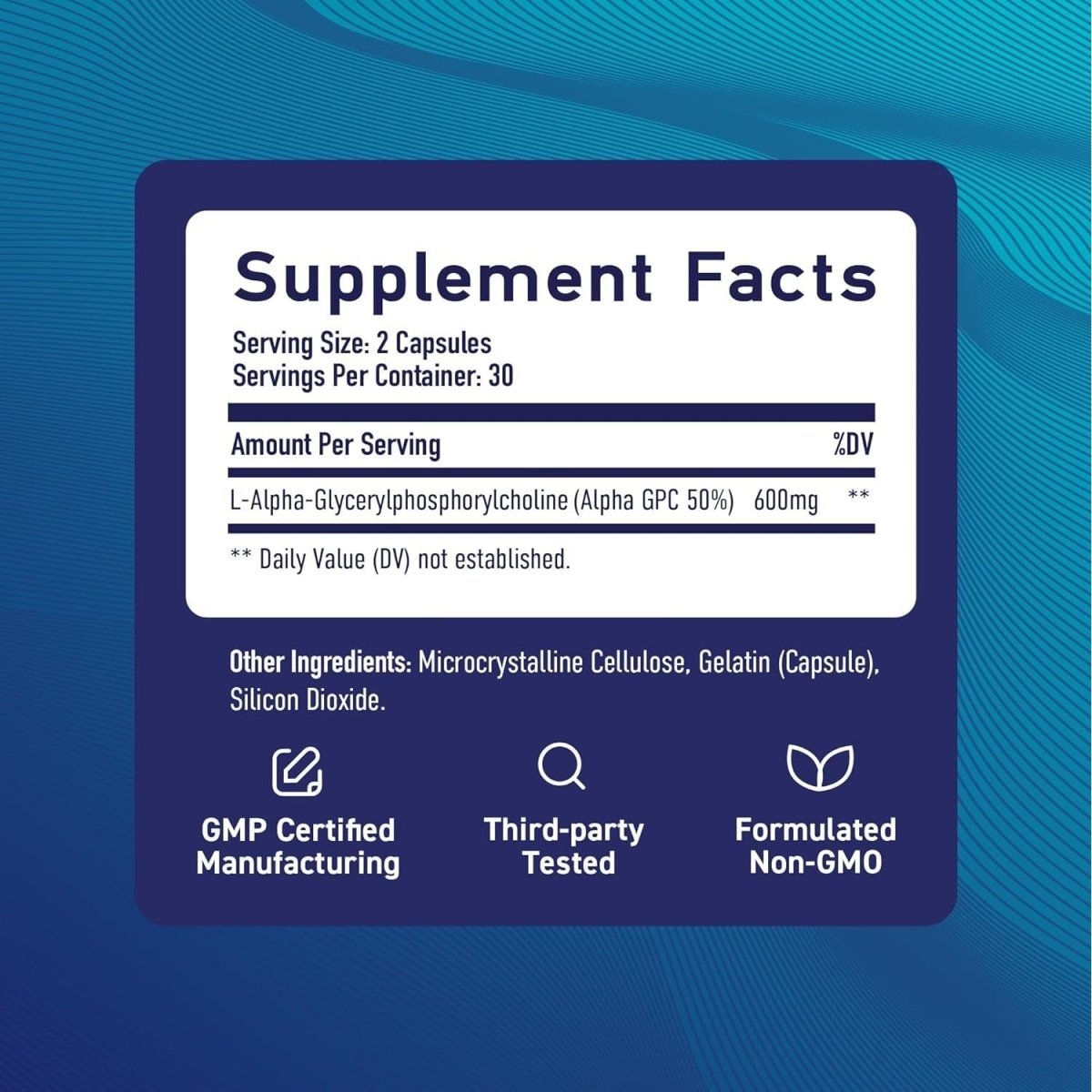 Alpha GPC 600 Mg | Brain & Memory Support Supplement | Mental Performance, Focus & Clarity Support | 60 Capsules - Suppviv