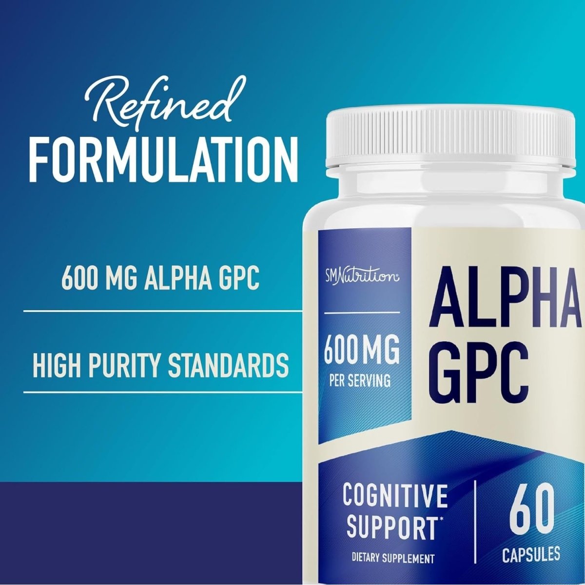 Alpha GPC 600 Mg | Brain & Memory Support Supplement | Mental Performance, Focus & Clarity Support | 60 Capsules - Suppviv