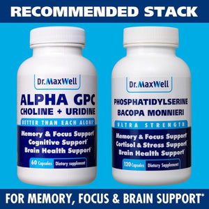 Alpha GPC 600Mg + Uridine, a Choline Enhancer. 60 Pills, Acetylcholine Precursor - Suppviv