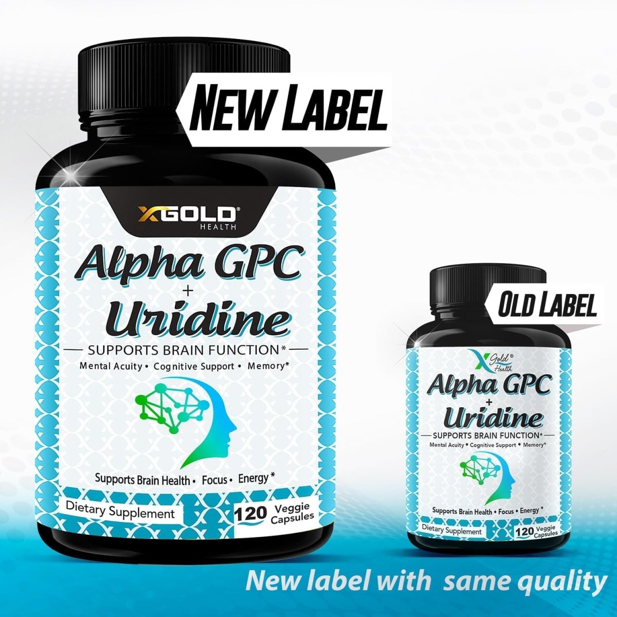 Alpha GPC Choline 600Mg + Uridine Monophosphate 300Mg - 2 - In - 1 Nootropic Supplement 120 Veggie Capsules - Suppviv