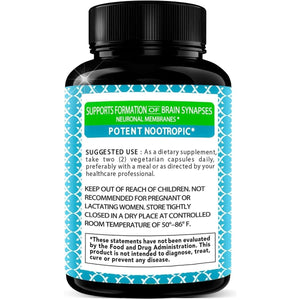 Alpha GPC Choline 600Mg + Uridine Monophosphate 300Mg - 2 - In - 1 Nootropic Supplement 120 Veggie Capsules - Suppviv