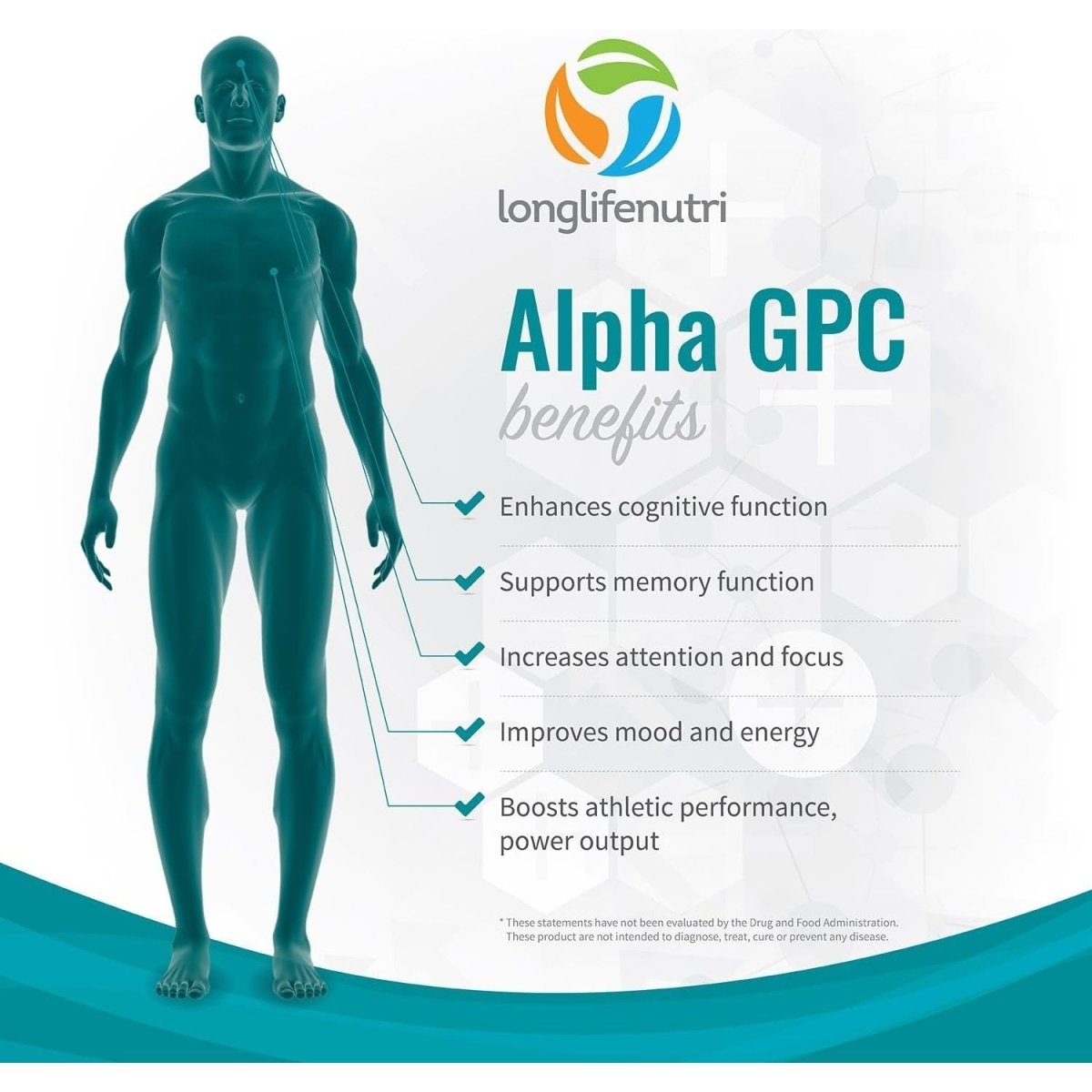Alpha GPC Choline Supplement 300Mg - 180 Vegetarian Capsules| Cognitive Enhancer Nootropic - Suppviv