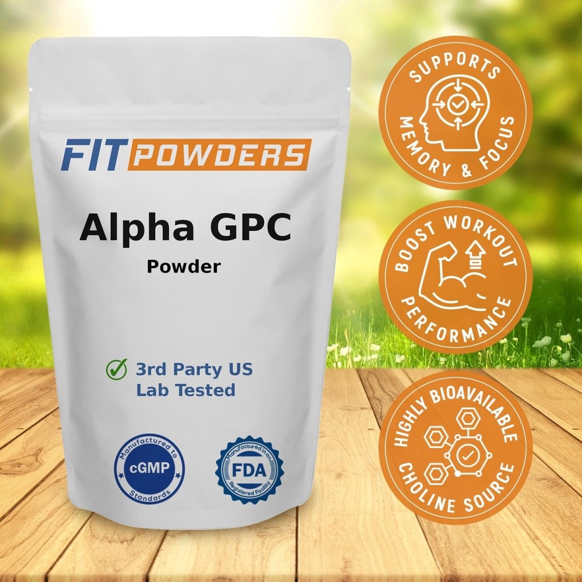 Alpha - Gpc Powder 25 Grams, Alpha GPC Supplement Choline Powder, Pre - Workout, Memory and Focus, with Scoop - Suppviv