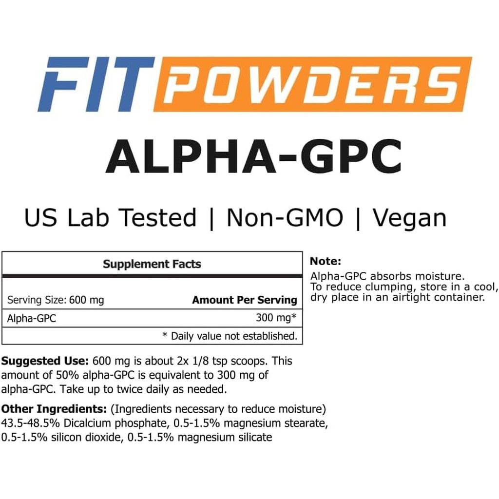 Alpha - Gpc Powder 25 Grams, Alpha GPC Supplement Choline Powder, Pre - Workout, Memory and Focus, with Scoop - Suppviv