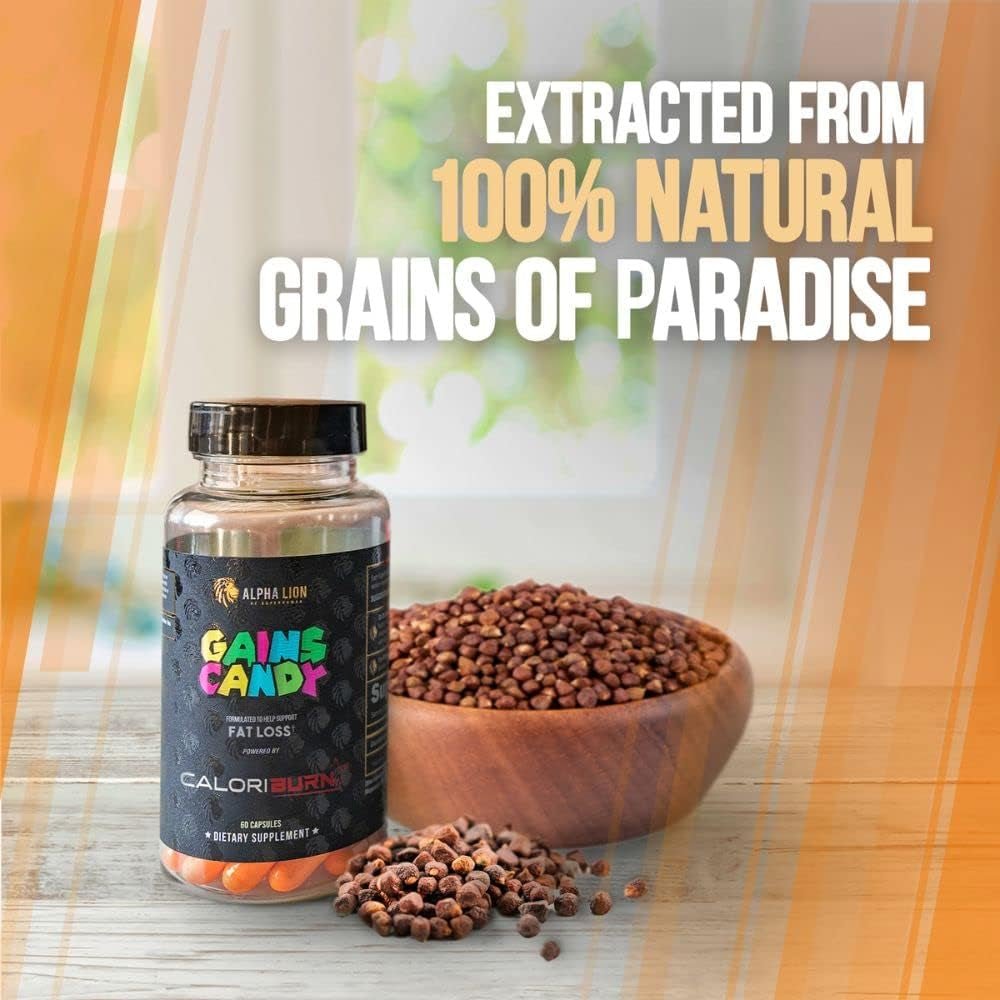 ALPHA LION Gains Candy, Pills That Support Weight Loss, Energy Supplements, 100% Natural Extract,60 Capsules - Suppviv