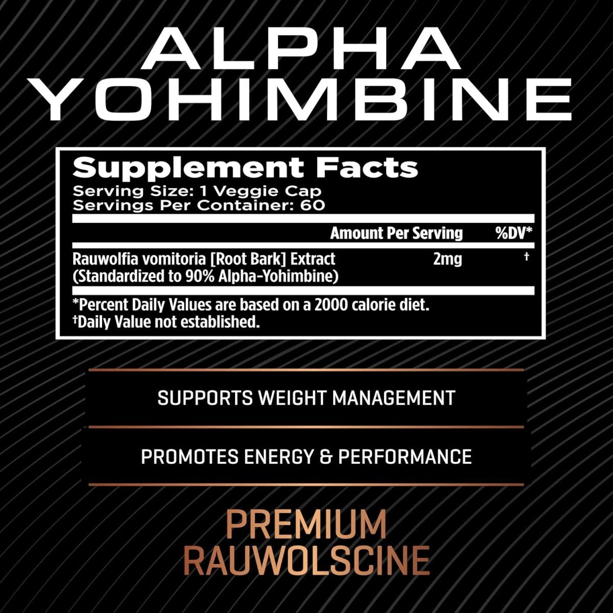 Alpha Yohimbine – Yohimbe Bark Fat Burner, Weight Loss Pills That Work Fast - 60 Capsules by RAW Synergies - Suppviv
