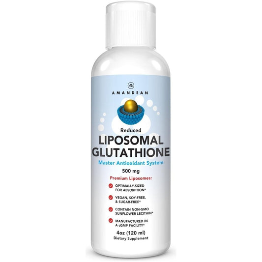 AMANDEAN Liposomal Glutathione Supplement. Liquid Reduced Setria 500Mg - Suppviv