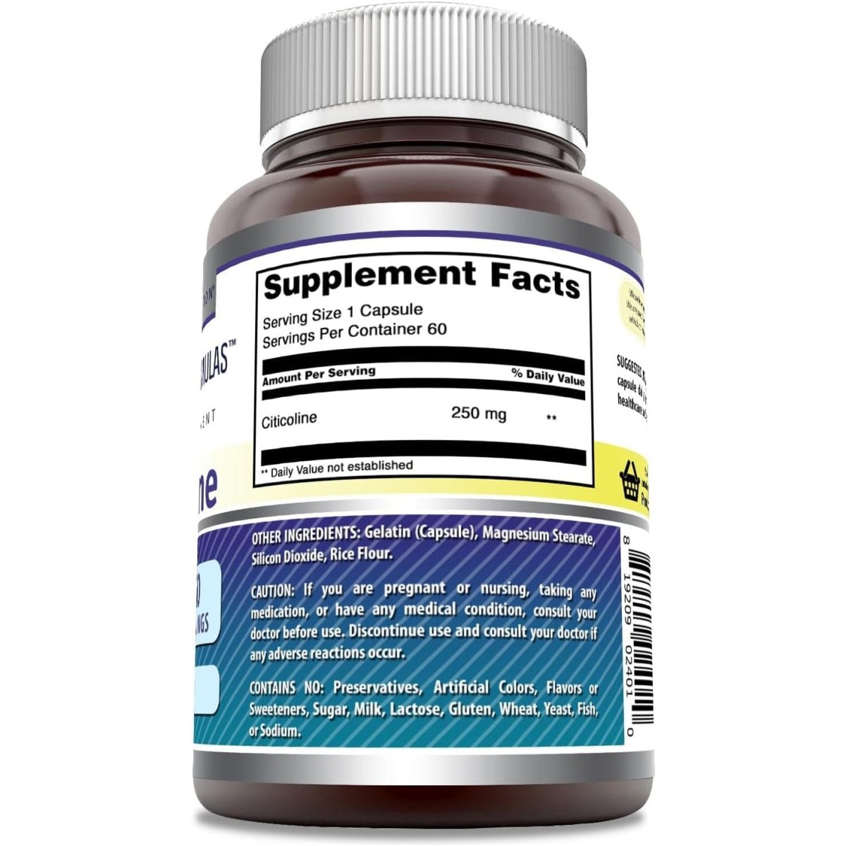 Amazing Formulas Citicoline 250 Mg | Capsules Supplement | Non - Gmo | Gluten Free | Made in USA (60 Count) - Suppviv
