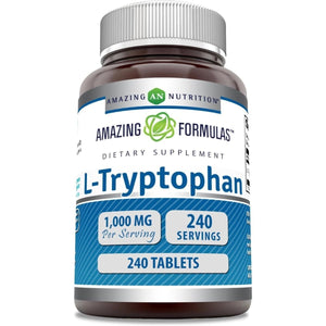 Amazing Formulas L - Tryptophan 1000Mg Tablets Supplement (240 Count) - Suppviv