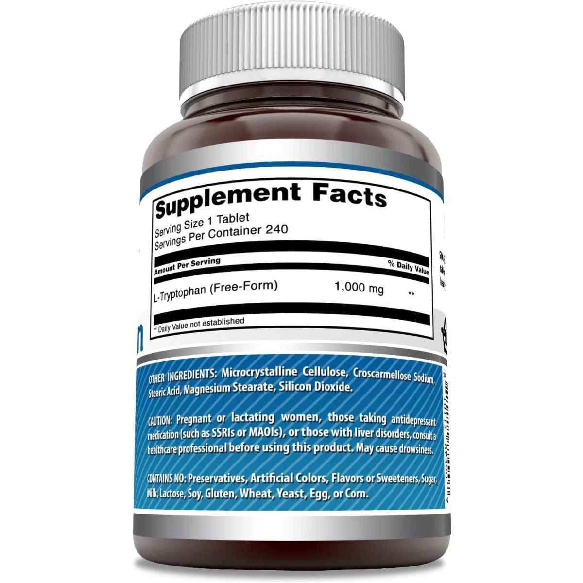 Amazing Formulas L - Tryptophan 1000Mg Tablets Supplement (240 Count) - Suppviv