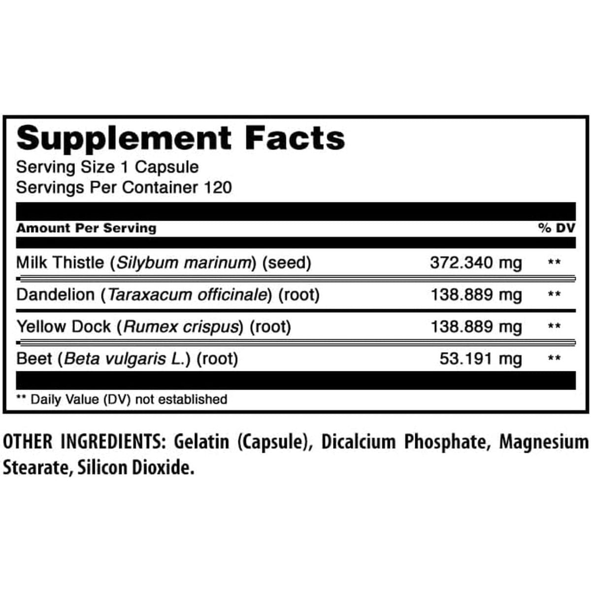 Amazing Formulas Liver Support 120 Capsules Supplement | Natural Herbal Formula | - Suppviv