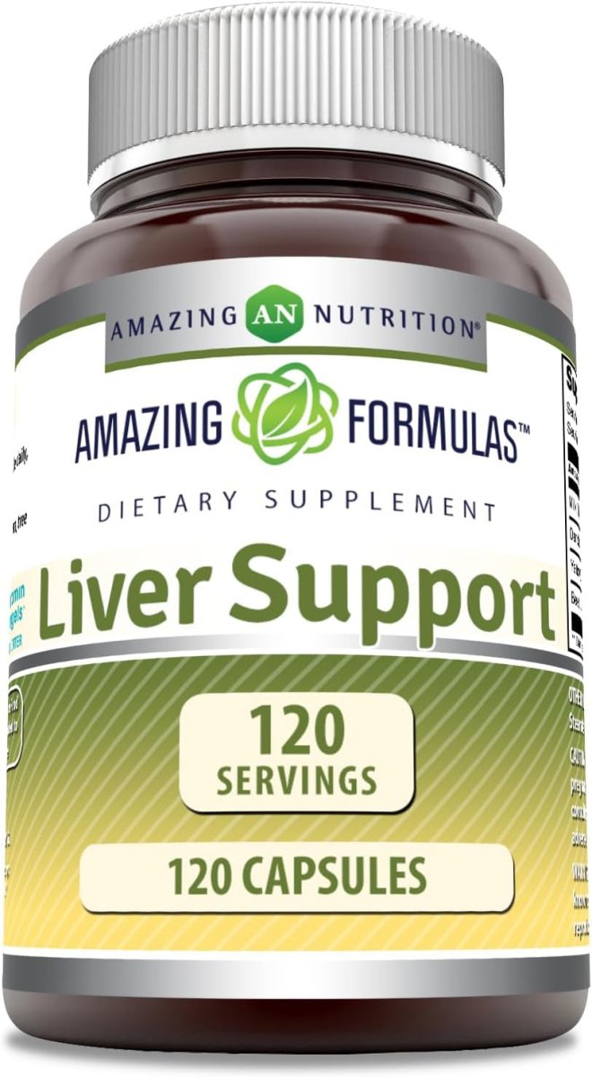 Amazing Formulas Liver Support 120 Capsules Supplement | Natural Herbal Formula | - Suppviv