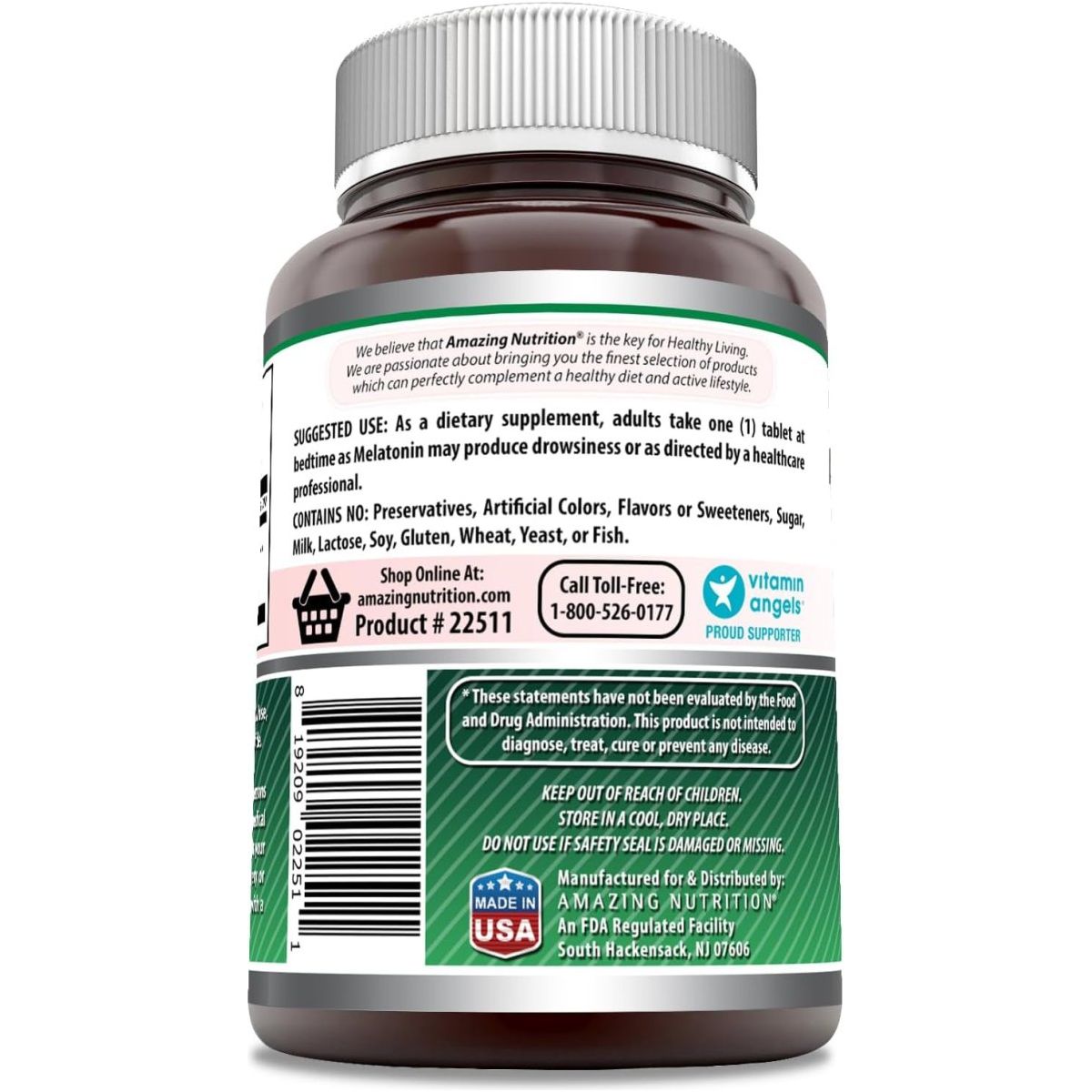 Amazing Formulas Melatonin Supplement 10 Mg 360 Tablets - Suppviv