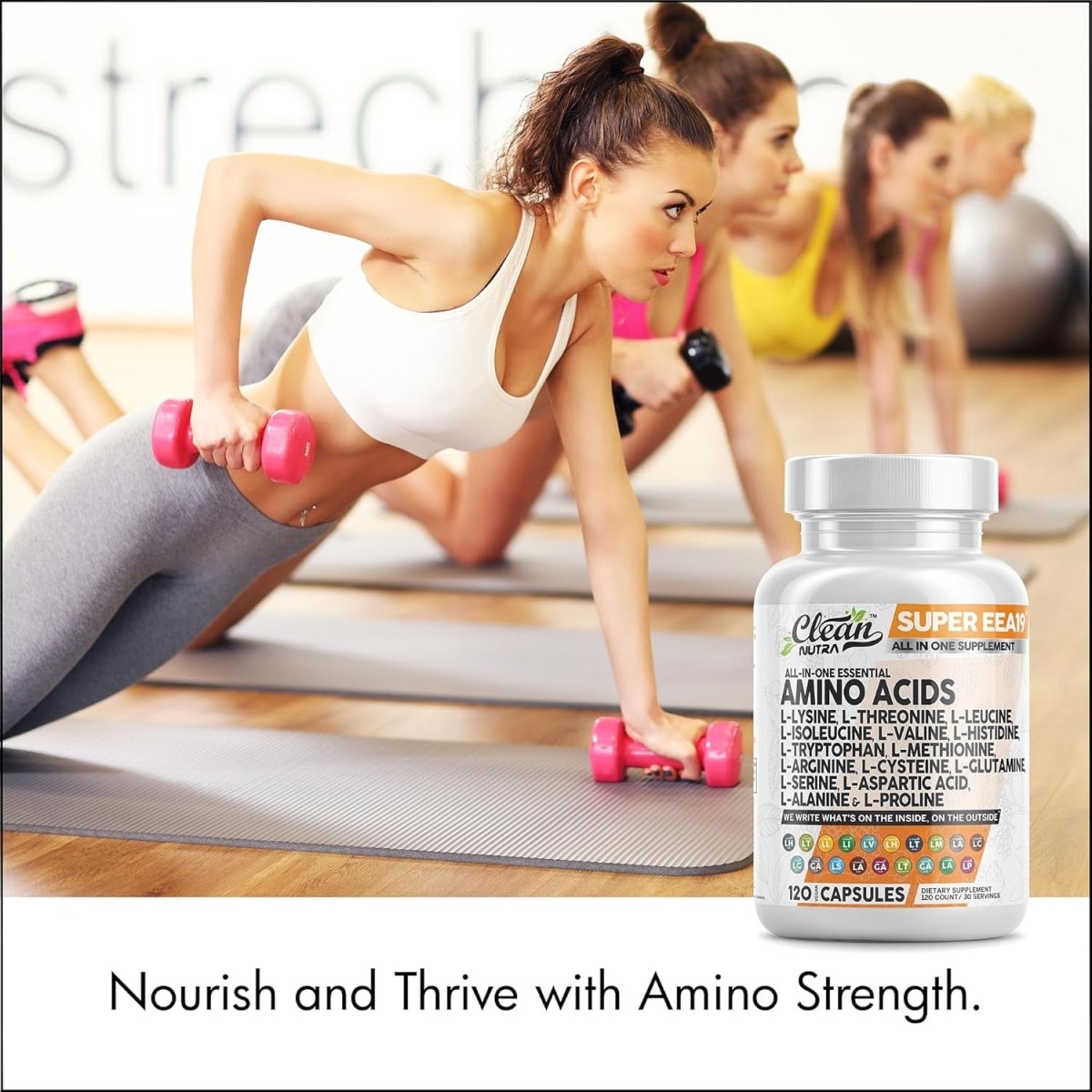 Amino Acids Supplement L - Lysine, L - Threonine, L - Leucine, Isoleucine, Valine, L - Histidine, L - Tryptophan, L - Methionine, L - Arginine, L - Cysteine, L - Glutamine, L - Serine, Aspartic Acid, Alanine, L - Proline - Suppviv