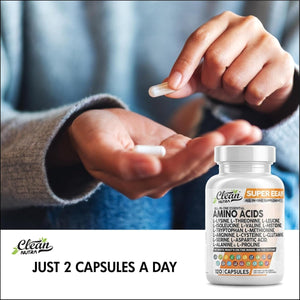 Amino Acids Supplement L - Lysine, L - Threonine, L - Leucine, Isoleucine, Valine, L - Histidine, L - Tryptophan, L - Methionine, L - Arginine, L - Cysteine, L - Glutamine, L - Serine, Aspartic Acid, Alanine, L - Proline - Suppviv