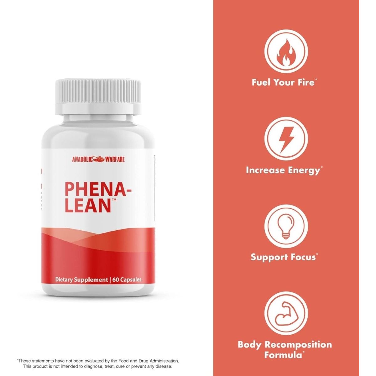 Anabolic Warfare Phena - Lean Premier Supplement from Thermogenic Body Composition Supplement 60 Capsules. - Suppviv