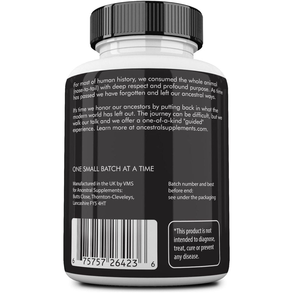 Ancestral Supplements Grass Fed Beef Organ Supplement, Supports Whole Body Wellness 180 Capsules - Suppviv