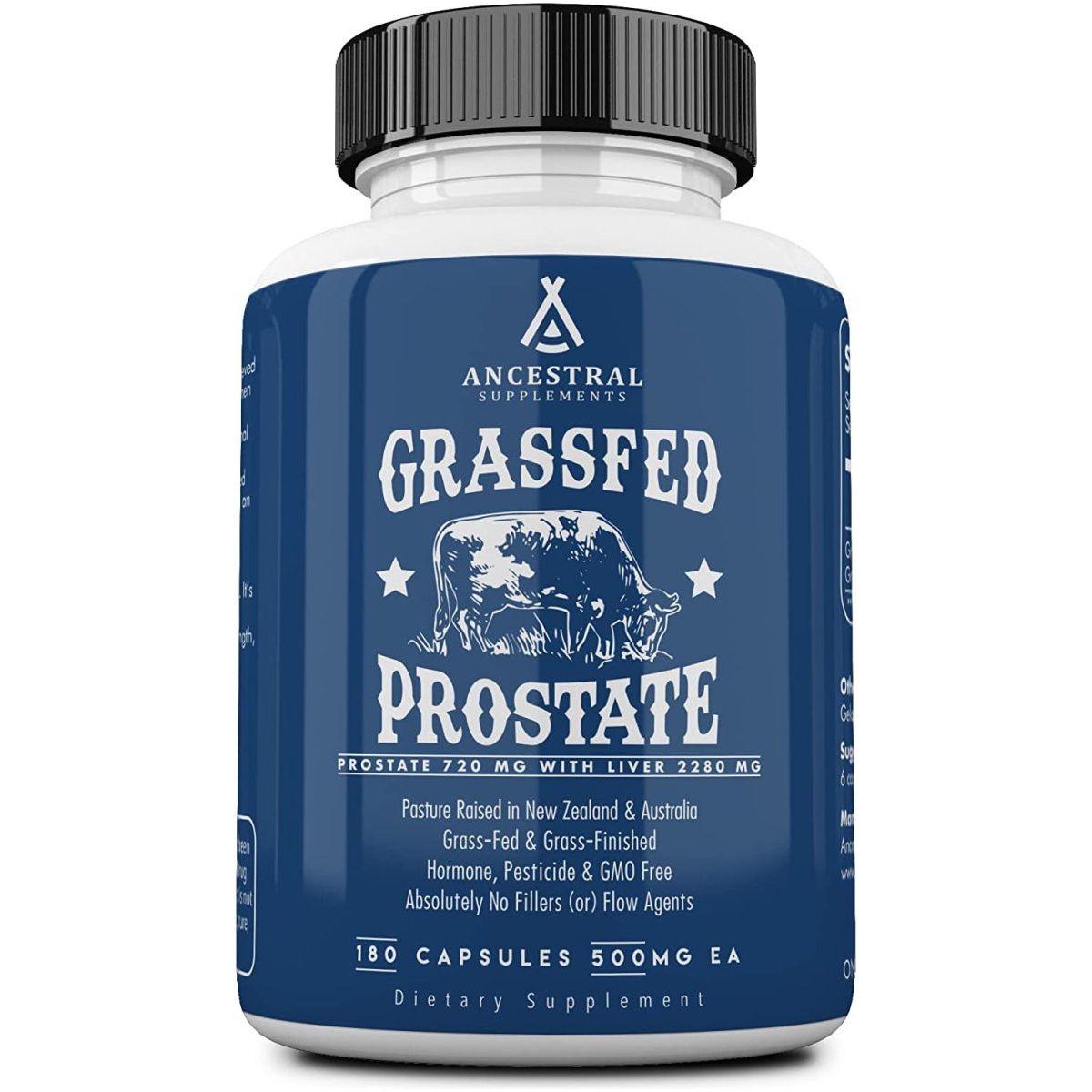 Ancestral Supplements Grass Fed Beef Prostate Supplements 3000Mg, 180 Capsules - Suppviv