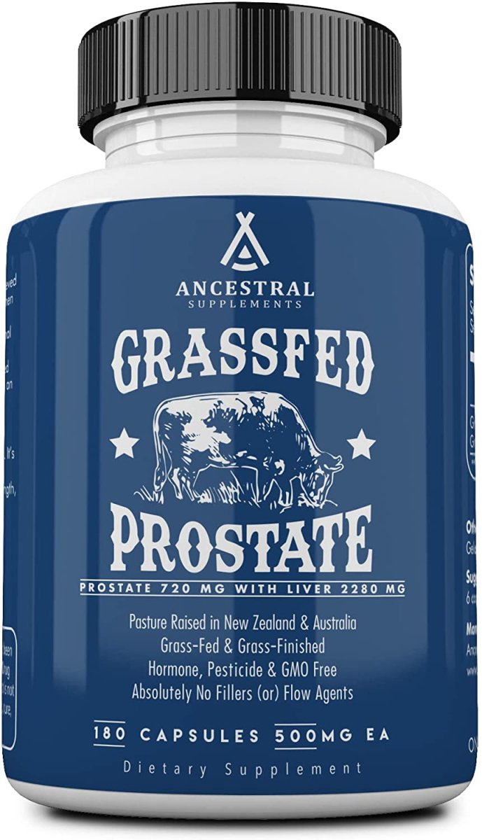 Ancestral Supplements Grass Fed Beef Prostate Supplements 3000Mg, 180 Capsules - Suppviv