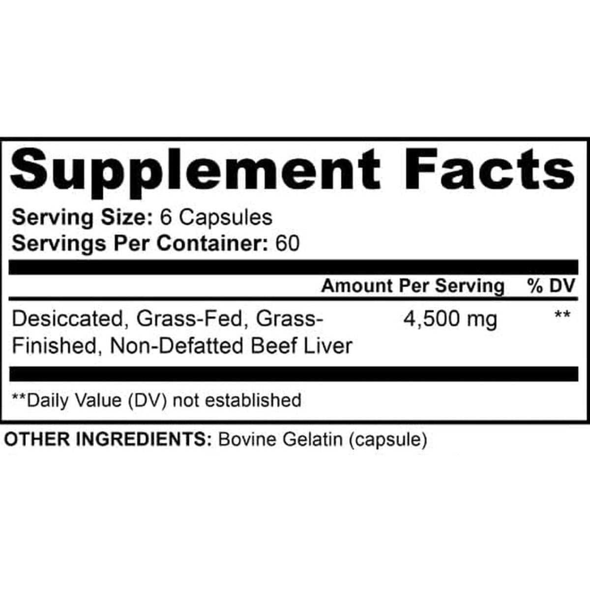 Ancient Origins Grass Fed Beef Liver Capsules (360 Capsules) - Suppviv