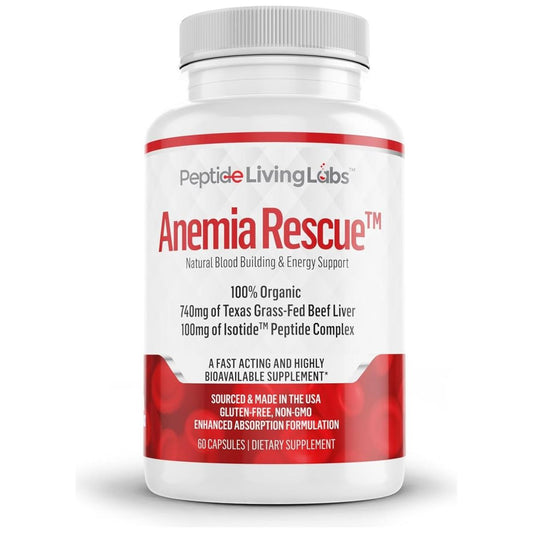 Anemia Rescue - Grass Fed Beef Liver and Peptides, Blood Building & Energy Support Supplement 1 PACK - Suppviv