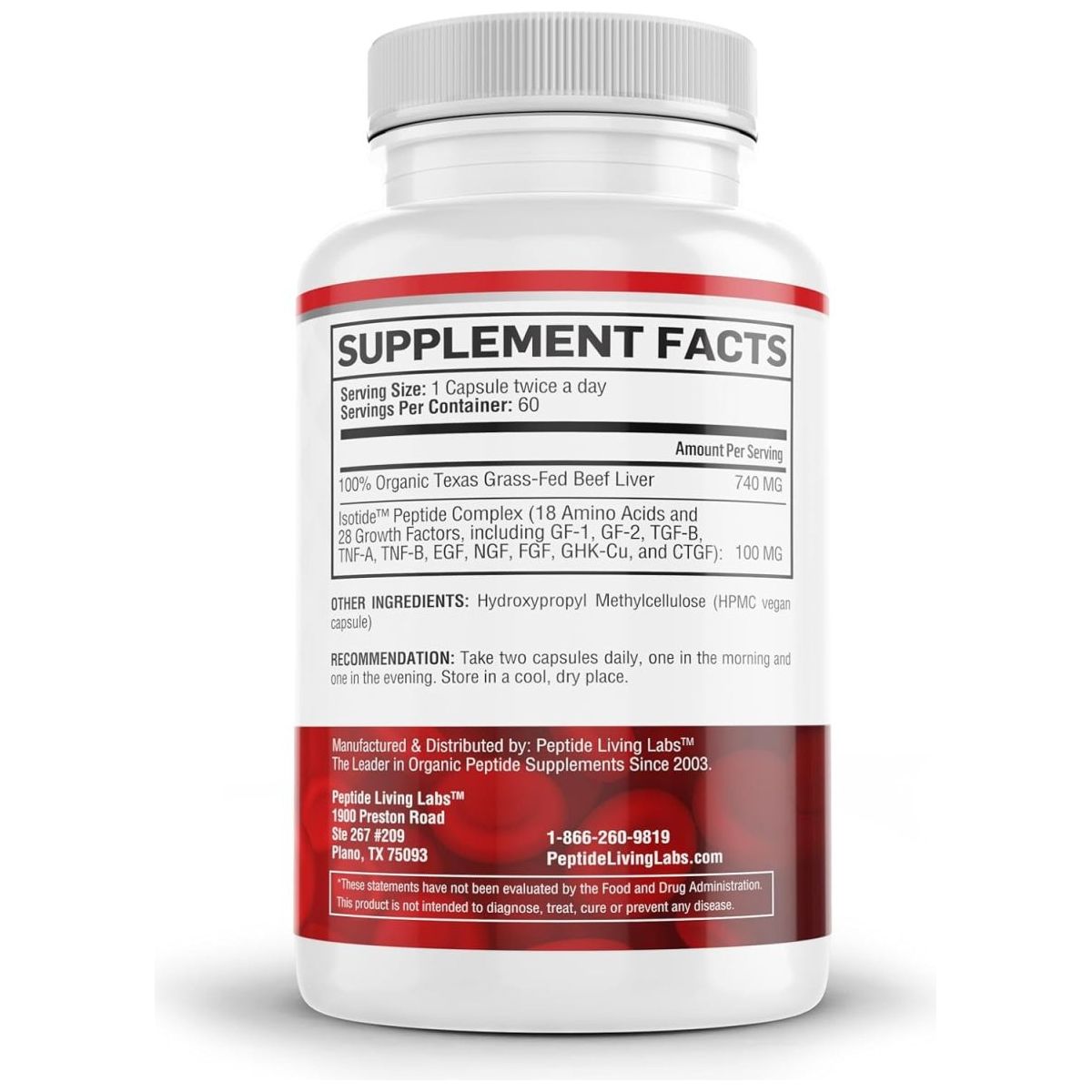 Anemia Rescue - Grass Fed Beef Liver and Peptides, Blood Building & Energy Support Supplement 1 PACK - Suppviv