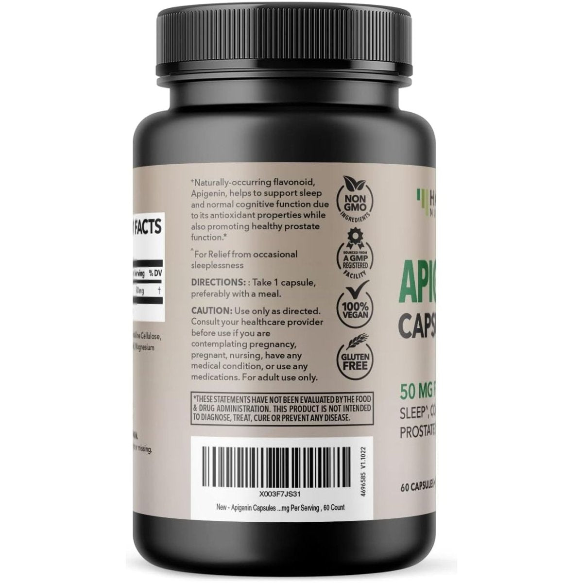 Apigenin Capsules 50Mg - 60 Count Sleep & Cognitive Support Supplement - Suppviv