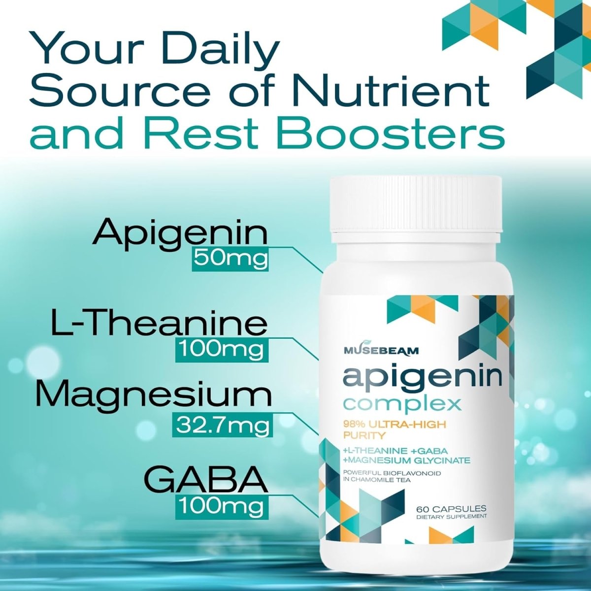 Apigenin Supplement for Sleep - 50Mg Apigenin per Capsule with Magnesium Glycinate 275Mg - Suppviv