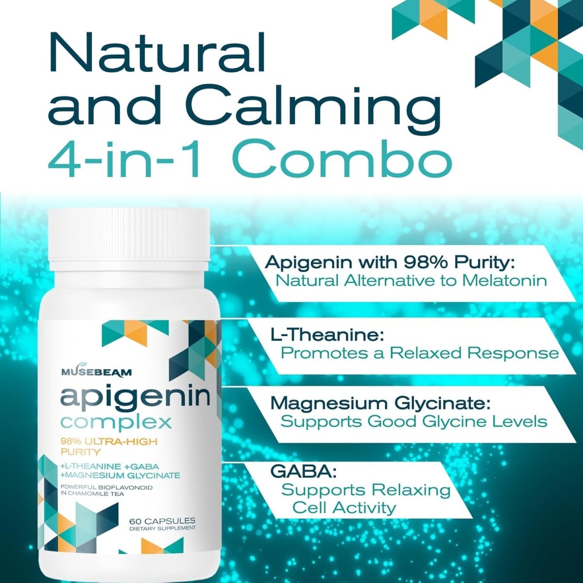 Apigenin Supplement for Sleep - 50Mg Apigenin per Capsule with Magnesium Glycinate 275Mg - Suppviv