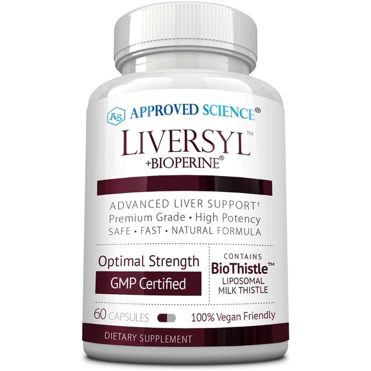 Approved Science Liversyl - Milk Thistle, Artichoke Extract, and Bioperine (60 Capsules) - Suppviv