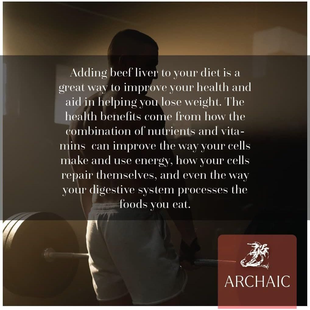 ARCHAIC Grass Fed Beef Liver Supplement - 180 Capsules 1 PACK - Suppviv