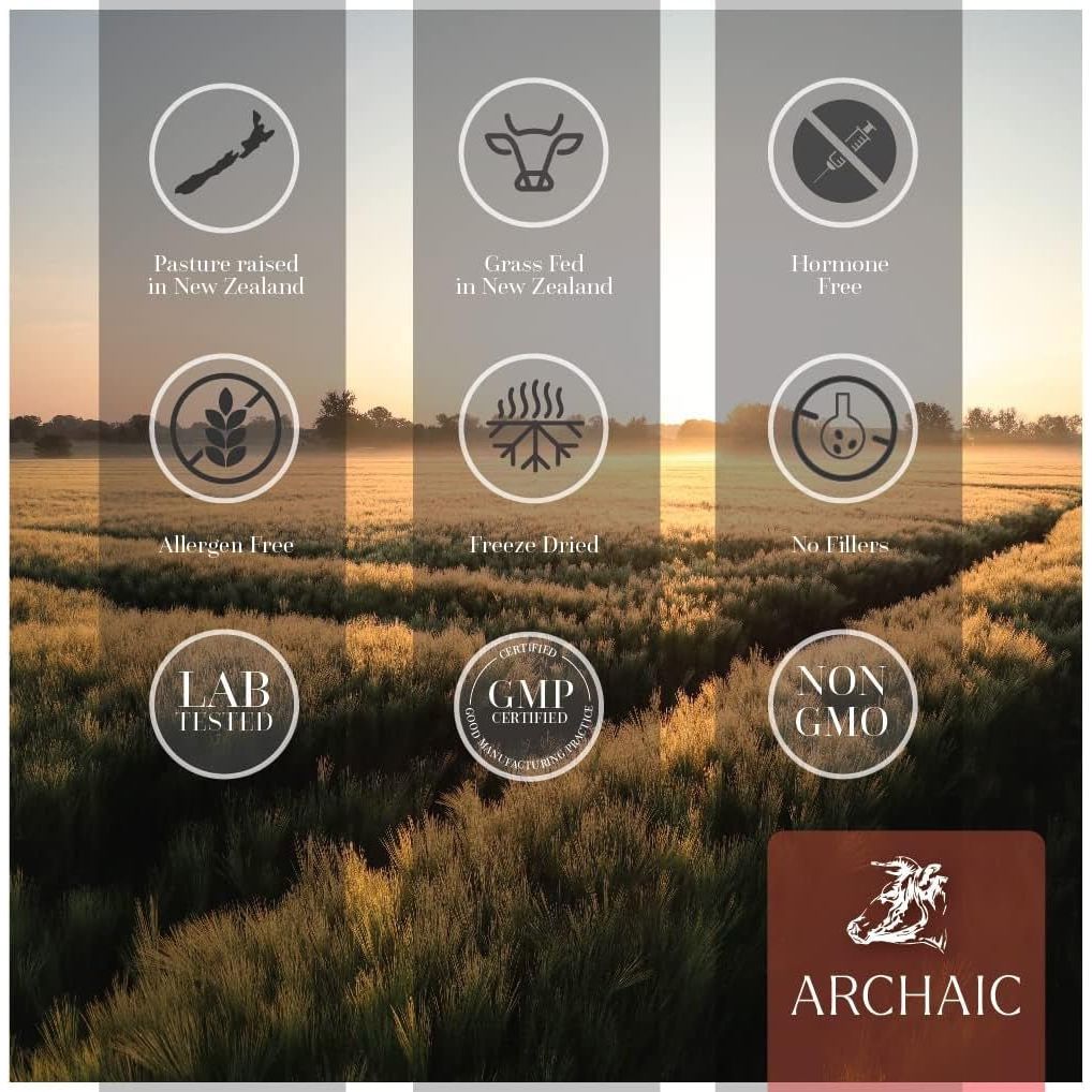 ARCHAIC Grass Fed Beef Liver Supplement - 180 Capsules 1 PACK - Suppviv