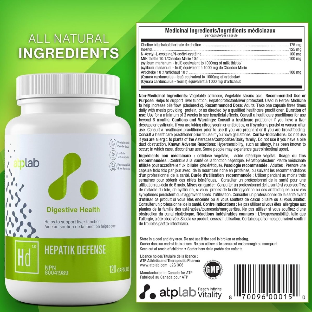 ATP LAB | Hepatik Defense Liver Function & Detoxification Formula 120ct - Suppviv