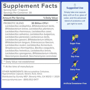 Gundry MD® 24 Strain Probiotic with 30 Billion Cfus, 30 Count