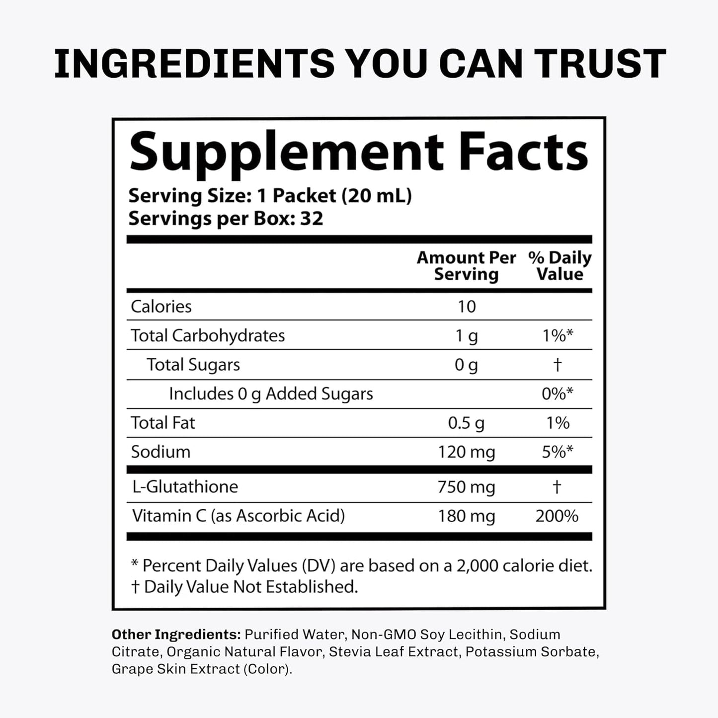 Aurora Nutrascience Mega-Liposomal Liquid Glutathione, Immune System Support, Antioxidant, 750 Mg, 32 Packets