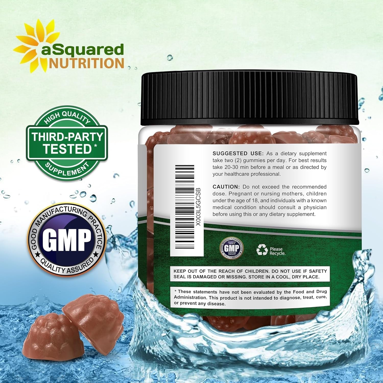 Asquared Nutrition Citrus Bergamot Gummies 500Mg 