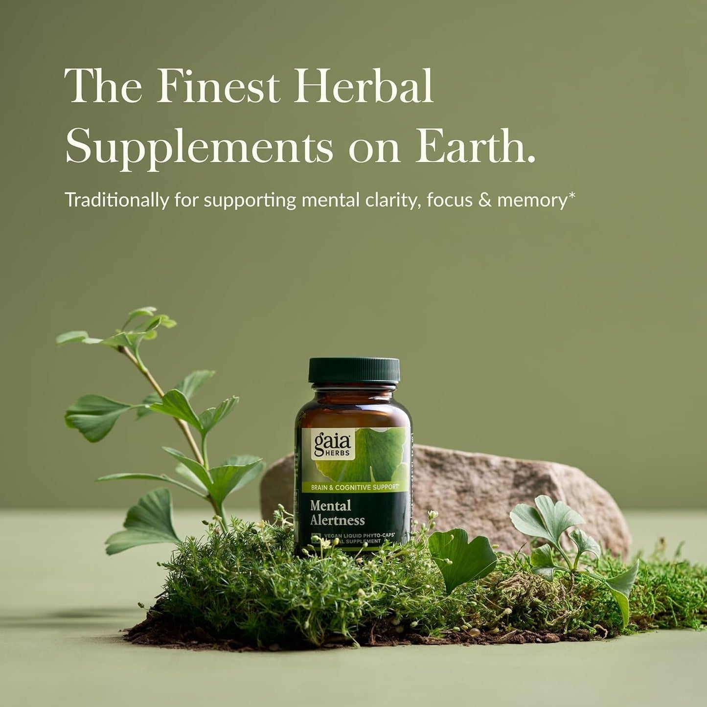 Gaia Herbs Mental Alertness - Brain Support Supplement to Help Maintain Focus & Memory* 60 Capsules