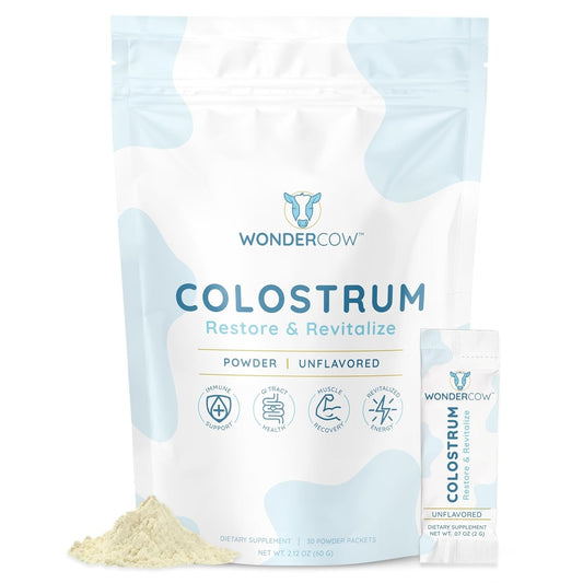 Colostrum Supplement Powder for Gut Health, Immune Support, Muscle Recovery & Wellness, 30 Servings