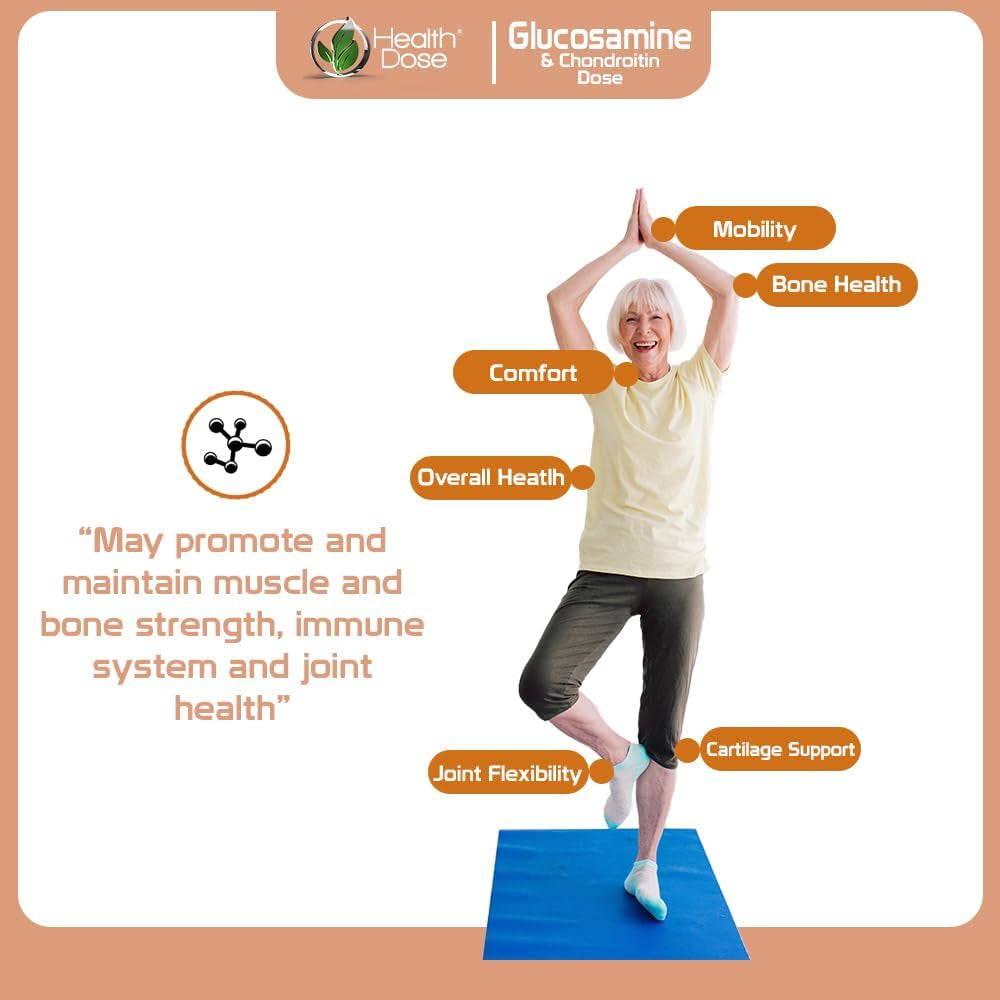 Premium Joint Support - Glucosamine Chondroitin MSM Turmeric Boswellia & Hyaluronic Acid - 90 Capsules