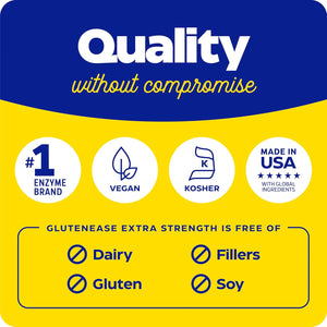 Enzymedica, Glutenease Extra Strength, Maximum Potency Digestive Enzymes, Supports Gluten & Casein Intolerance, 60 Count