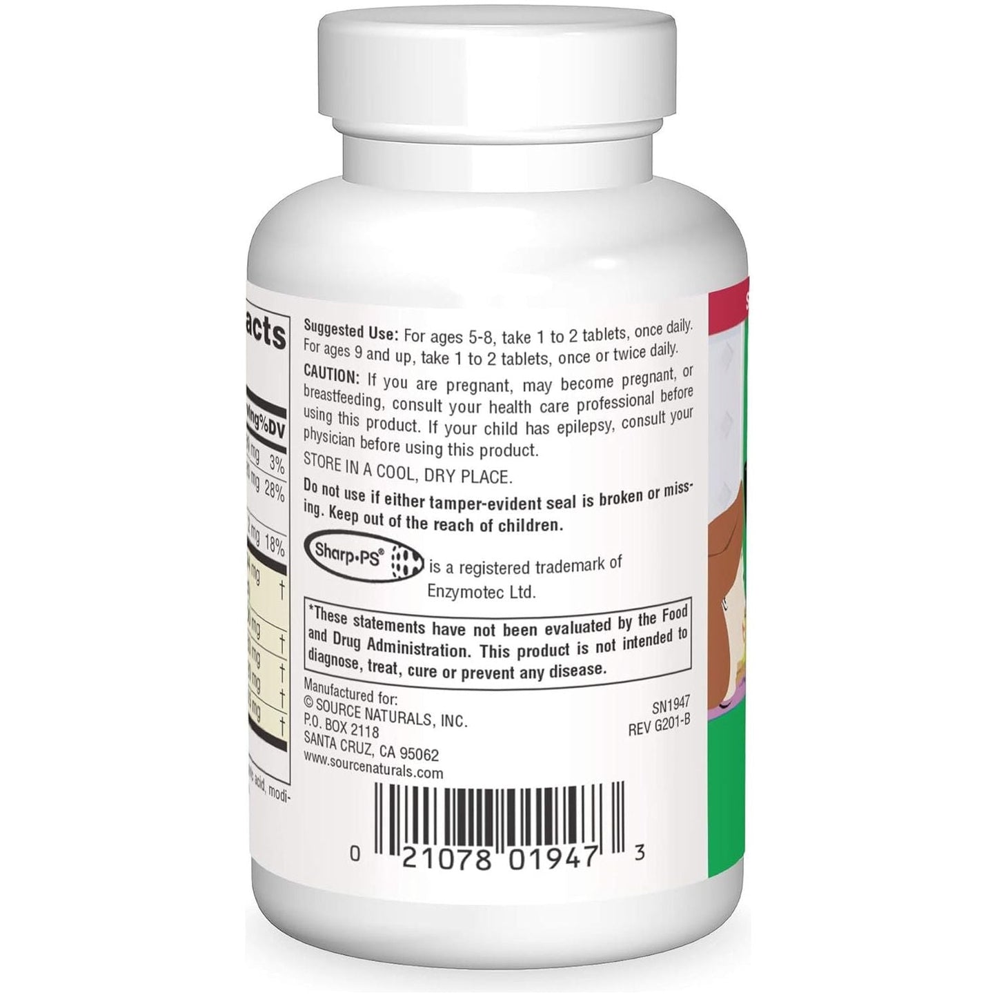 Source Naturals Attentive Child - Healthy Cognitive Nutrients for Active Children 120 Tablets