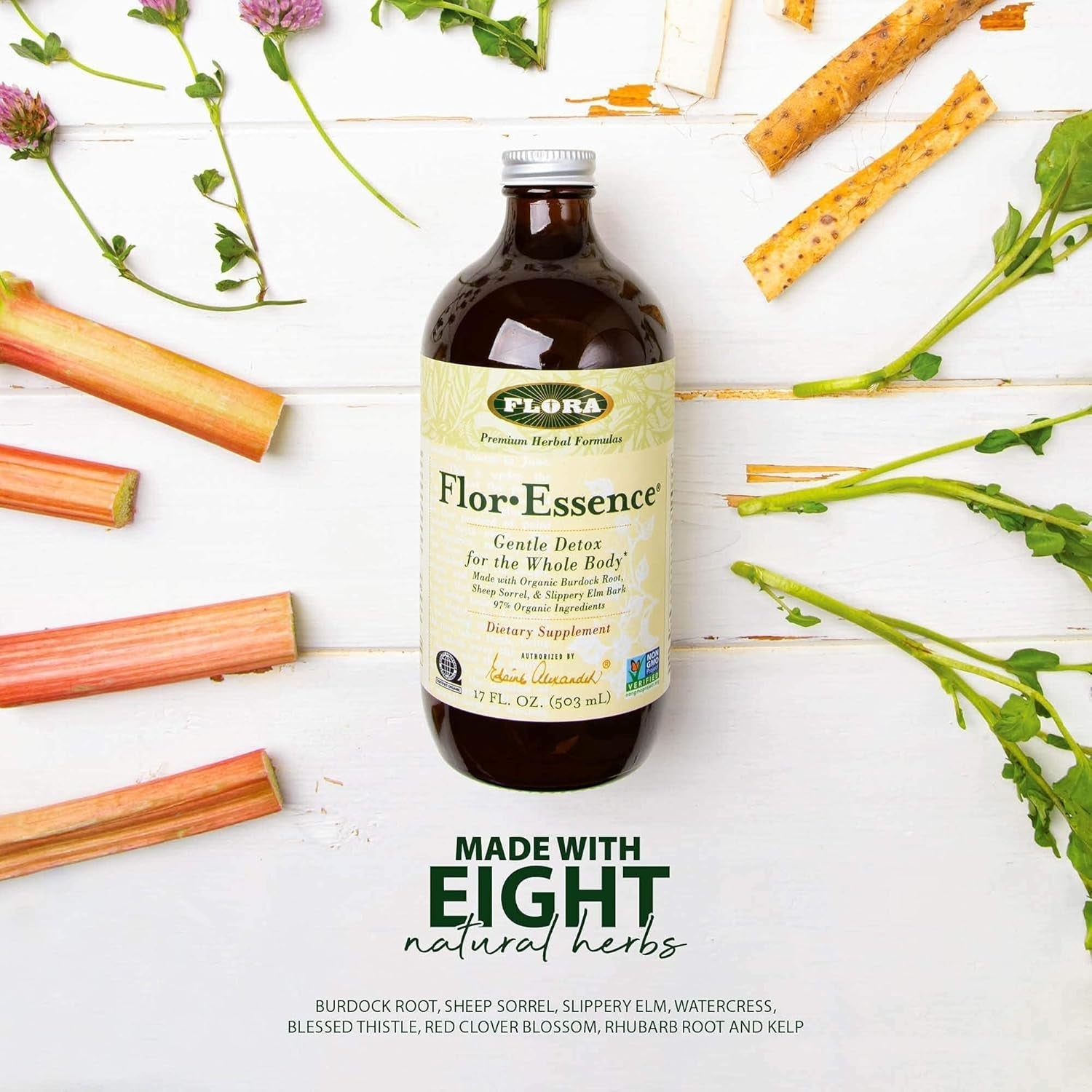 Flora Flor Essence Liquid Tea Blend - Gentle Detox Cleanse 32Oz 